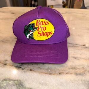 NWOT Bass Pro Shops One Size Unisex Purple Trucker Hat Cap for Fish Enthusiasts